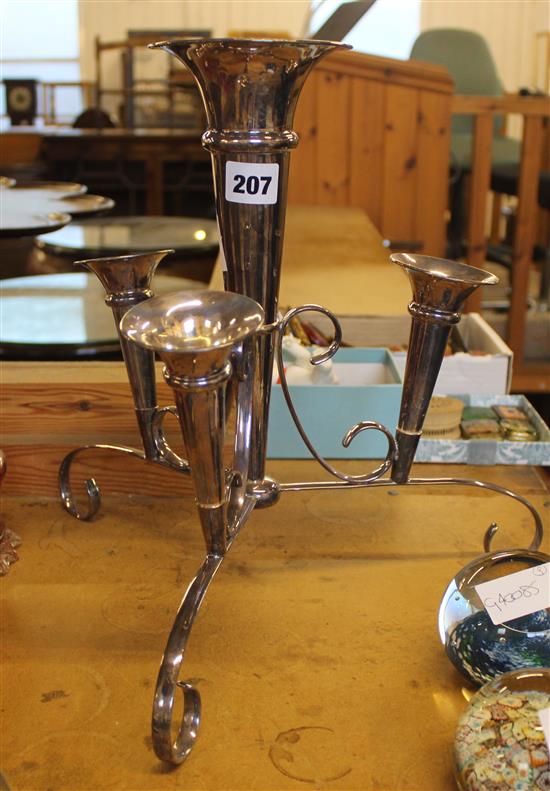 Edwardian plated five vase table centrepiece